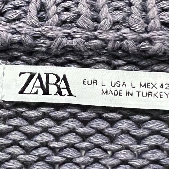 Zara Purple Distressed Knit Sweater L - Picture 2 of 10